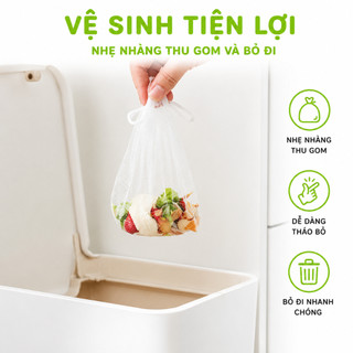 2 Túi Lưới Lọc Rác Bồn Rửa Chén Bát 100 Chiếc GD16 - Túi Lưới Chặn Rác Bồn Rửa Bát Tái Sử Dụng