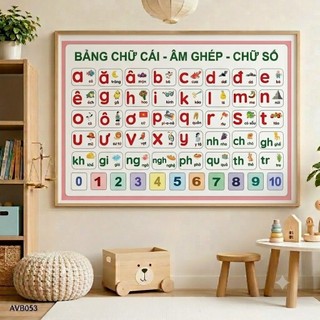 BẢNG CHỮ CÁI TIẾNG VIỆT ÂM VẦN/ SỐ TÍNH LỚP 1(Khổ A2)_Decal Dán Cho Bé Học