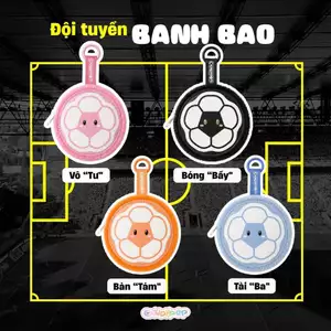 Charm ví Bóng Đá "Banh Bao" lông mềm có khóa kéo - Móc khóa phụ kiện treo túi xách, ba lô - Quà tặng xinh xắn