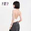 Áo 2 dây nữ hở lưng đan dây POMTOP áo 2 dây nữ có mút mặc đi biển cực xinh vải thun tăm