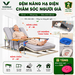 Đệm Nâng Lưng - Chân - Lật nghiêng Điện 0-80° Cho Người Bệnh, Đệm nâng hạ Tự động - Hỗ Trợ Ngồi Dậy (BÀO HÀNH 2 NĂM)