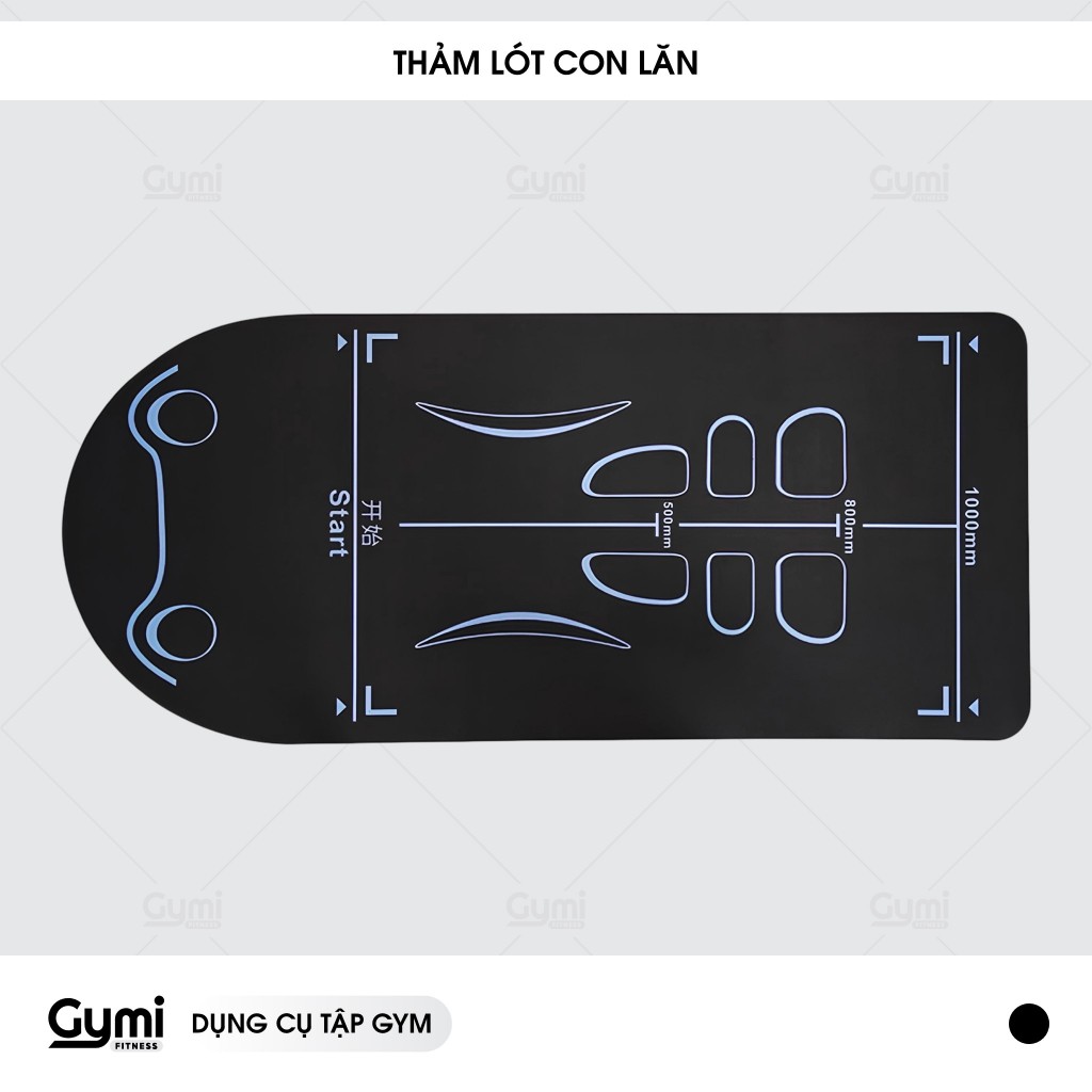 Thảm Lót Con Lăn Tập Bụng 150x60cm Chống Trượt 4mm - Gối Tập Gym Yoga Pilates - ThamConLan