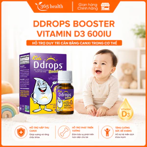 Ddrops Booster Vitamin D3 dạng siro, hỗ trợ chắc khỏe xương và tăng cường hệ miễn dịch cho bé 600IU