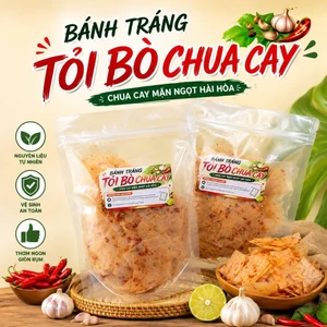 Bánh Tráng TỎI BÒ CHUA CAY Mềm Thơm Đậm Vị - Ăn Vặt Ngon Lắc Lư