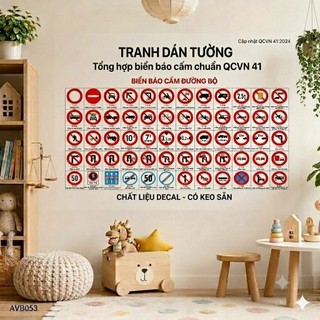 Decal Dán BIỂN BÁO GIAO THÔNG( Biển Cấm)_Cho Bé Học