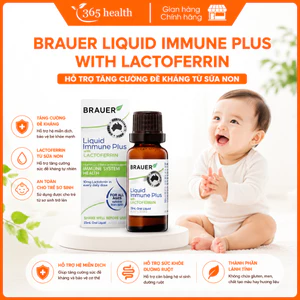 Thực phẩm bảo vệ sức khỏe Brauer Liquid Immune Plus With Lactoferrin Lọ 23ml - Hỗ trợ tăng đề kháng