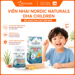 Nordic DHA Children 90 viên - Viên nhai vị dâu, hỗ trợ phát triển trí não, sáng mắt cho bé từ 3 tuổi