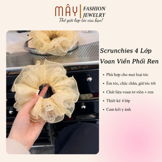 Scrunchies 4 lớp voan viền phối ren • Mây Fashion Jewelry - C52611