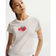 Áo Thể Thao Nữ Màu Trắng kem Chill Knit Slim Mod Logo Cà chua Dễ thương IO3532-133