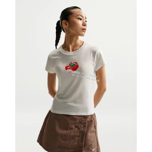 Áo Thể Thao Nữ Màu Trắng kem Chill Knit Slim Mod Logo Cà chua Dễ thương IO3532-133