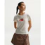 Áo Thể Thao Nữ Màu Trắng kem Chill Knit Slim Mod Logo Cà chua Dễ thương IO3532-133