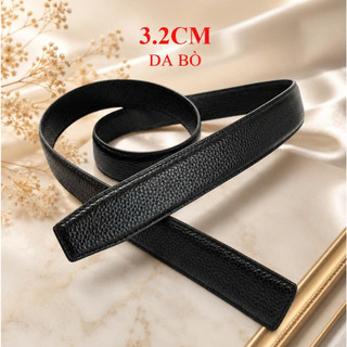 Dây lung nam không mặt da bò 2 mặt cỡ 3,2cm tặng đinh đục lỗ dùng cho khoá bấm lỗ