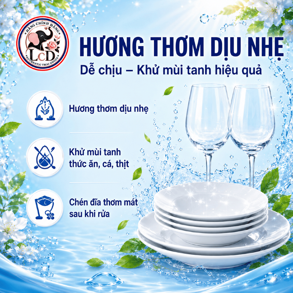 Combo 3 Túi nước rửa bát Thái Lan Lipon 550ml không mùi, an toàn cho da tay - LcD STORE
