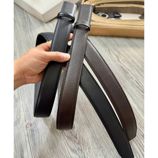 Thắt lưng nam da bò 2 lớp nịt không mặt có răng cưa rộng 3.5cm dùng cho mặt khóa gạt tự động