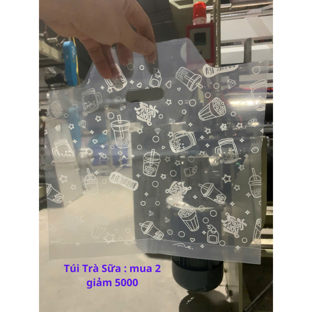 1 KG Túi Trà Sữa 2ly có in (75-80 túi/1kg)-đựng 2 cốc trà sữa-kích thước 32x32.Hàng nguyên sinh sáng bóng