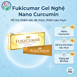 Fukicumar Gel Nghệ Nano Curcumin 20g gel chấm mụn, hỗ trợ mờ thâm sau mụn