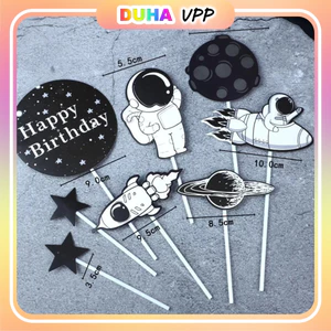 Combo 10 Set Cắm Giấy Du Hành Vũ Trụ, Cảnh Sát Trang Trí Bánh Kem Sinh Nhật DUHA 071