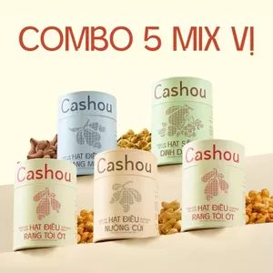 Combo 5 Hộp Hạt Điều Cashou (100g/Hộp) | Điều Rang Mix Vị Giòn Bùi, Ăn Healthy, Snack Tiện Lợi