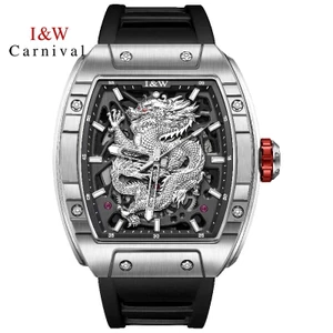 Đồng Hồ Nam Chính Hãng I&W Carnival 787G1-S1 Full Box Chống Nước Dây Cao Su (Máy Cơ Tự Động)
