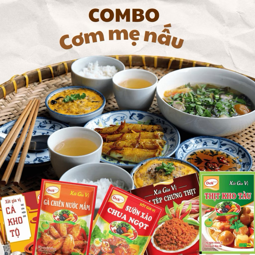 Combo Gia Vị Cá Kho Tộ Deli Foods 80g – Nêm Sẵn Tiện Lợi, Thơm Ngon Chuẩn Vị Truyền Thống