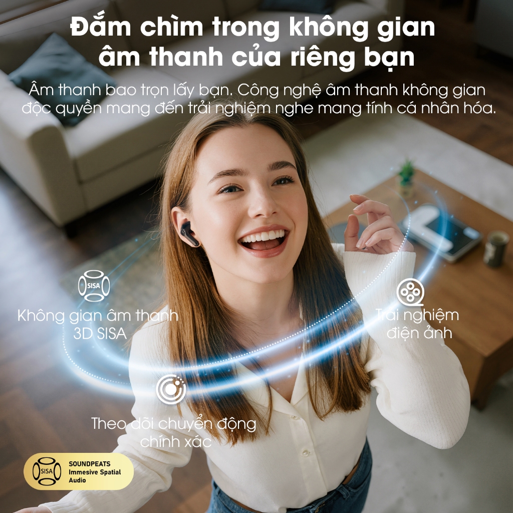 Tai Nghe True Wireless SoundPEATS Air6 HS Hires Audio | Driver Sinh Học 3 Lõi Bảo Vệ Tai | N-Reduce 2.0 | Bluetooth 6.0 | BigBuy360 - bigbuy360.vn