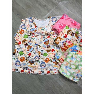 [MS03]Bộ Thun Tăm nữ , đồ bộ nữ dáng babydoll Phối Viền Bèo Trước Ngực Tay Dài Quần Quần Dáng Baggy In Hoạ Tiết Dễ Thươn