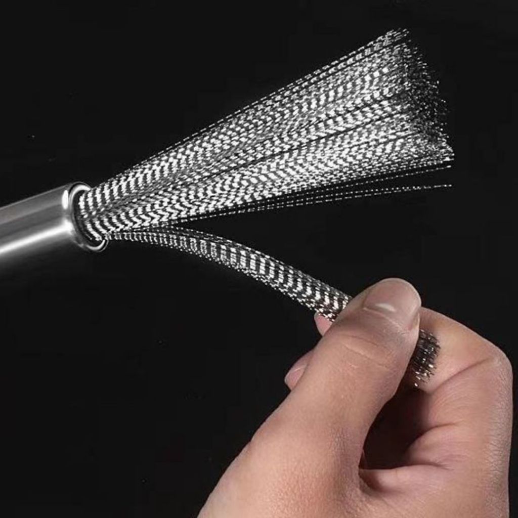 Chổi cọ rửa xoong nồi inox ALOHOME – Bàn chải cọ rửa nhà bếp cán dài, inox không gỉ sét