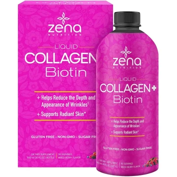Nước uống đẹp da Nước uống Collagen + Biotin Zena Liquid 900ml của Mỹ - Thebeautyvietnam