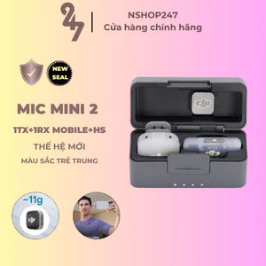 DJI Mic Mini 2 Bộ 1TX+1RX Mobile+Hộp Sạc Thu Âm Không Dây Nhỏ Gọn, Khử Ồn 2 Cấp Độ Trẻ Trung