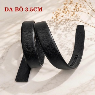 Dây lưng nam da bò không mặt bản dây 3,5cm dùng cho khóa gạt tự động
