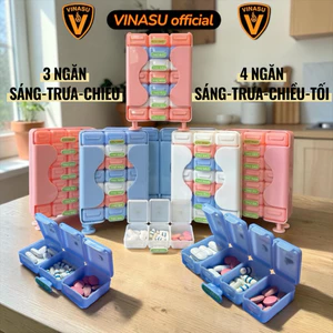 Hộp Chia Thuốc 7 Ngày Thông Minh 3 Ngăn/4 Ngăn Sáng Trưa Chiều Tối - MẪU MỚI