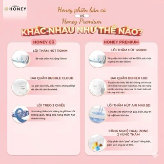 [COMBO 2]Bỉm Dán/Quần Honey Premium Tơ Tằm Siêu Mềm Mịn Và Thấm Hút, Đủ Size Cho Bé