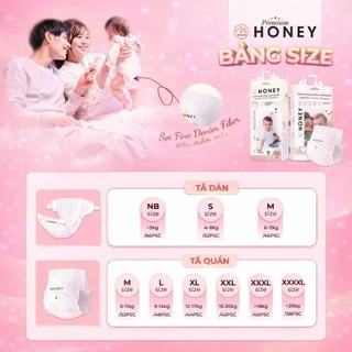 [COMBO 2]Bỉm Dán/Quần Honey Premium Tơ Tằm Siêu Mềm Mịn Và Thấm Hút, Đủ Size Cho Bé