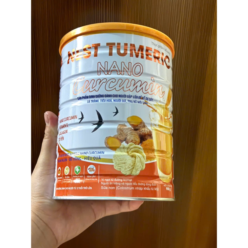 [H900g tặng bình lắc sữa]Sữa nghệ Yến Nest Tumeric Nano curcumin tốt cho dạ dày, đại tràng , đẹp da , ngăn ung thư