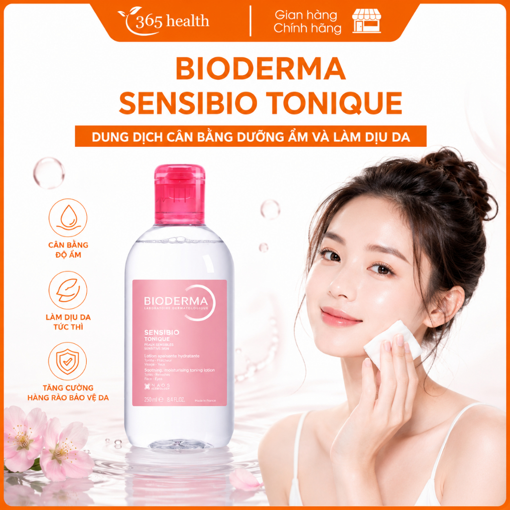Bioderma Sensibio Tonique Nước hoa hồng danh cho da nhạy cảm Bioderma (Chai 250ml) - Nhập khẩu Pháp