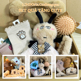 Set Quà Tặng Bạn Gái Hot Trend LINDOria, Quà Sinh Nhật, 14/2, 8/3, 20/10, Capybara, Cinna, Kitty..