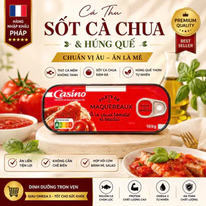 Cá Thu Phi Lê Sốt Cà Chua Pháp Casino 169g | Cá Hộp Nhập Khẩu Không Tanh, Giàu Omega 3,