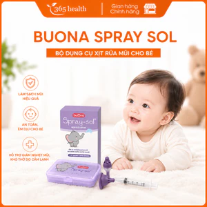 Buona Spray-sol Bộ dụng cụ xịt xông mũi, rửa mũi chuyên dụng cho trẻ sơ sinh (Hàng chính hãng)