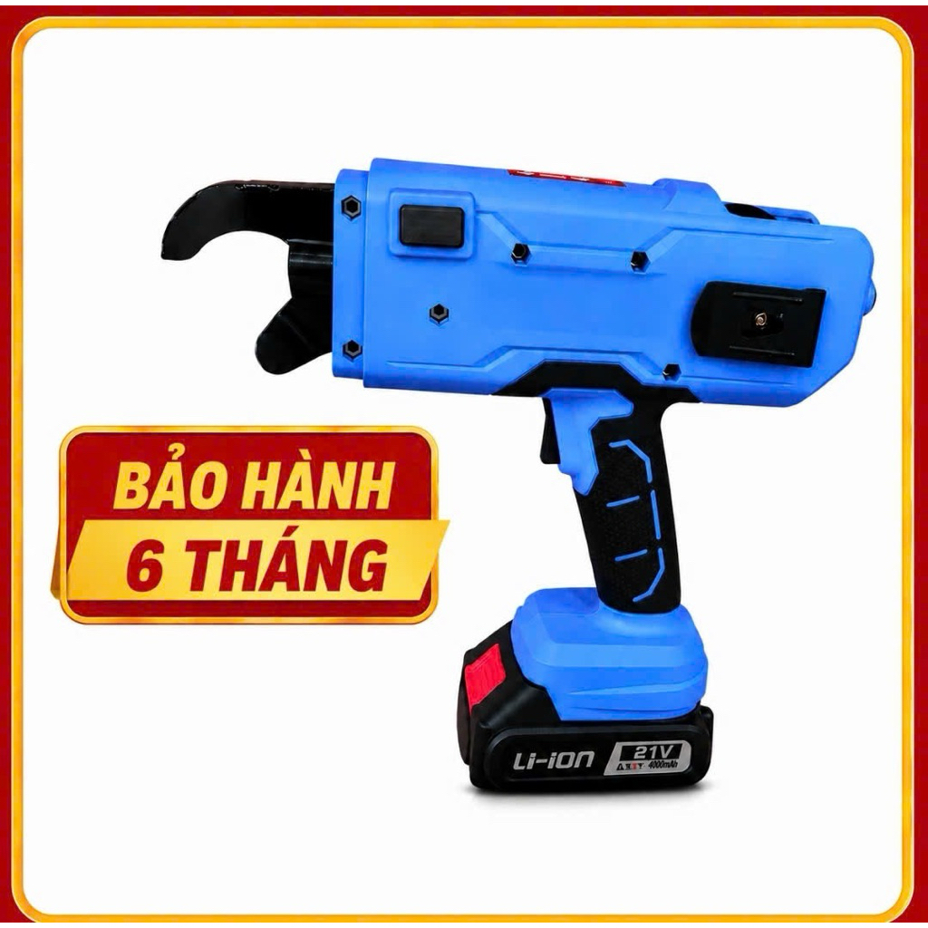 Máy buộc dây thép tự động cầm tay chạy pin chân phổ thông, buộc sắt xây dựng 8-34mm , tặng kèm 2 cuộn dây