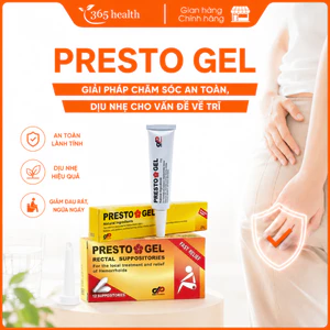PRESTO GEL - Bôi Tr.ĩ, Giảm Căng Tức, Đau Rát, Cầm Máu, An Toàn Cho Mẹ Bầu (Tuýp 25g/Hộp 12 Viên)