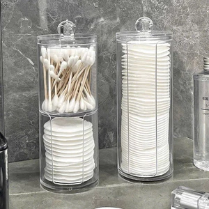 LỌ ĐỰNG BÔNG TẨY TRANG CÓ NẮP – HỘP ĐỰNG BÔNG TẨY TRANG DECOR XINH XẮN