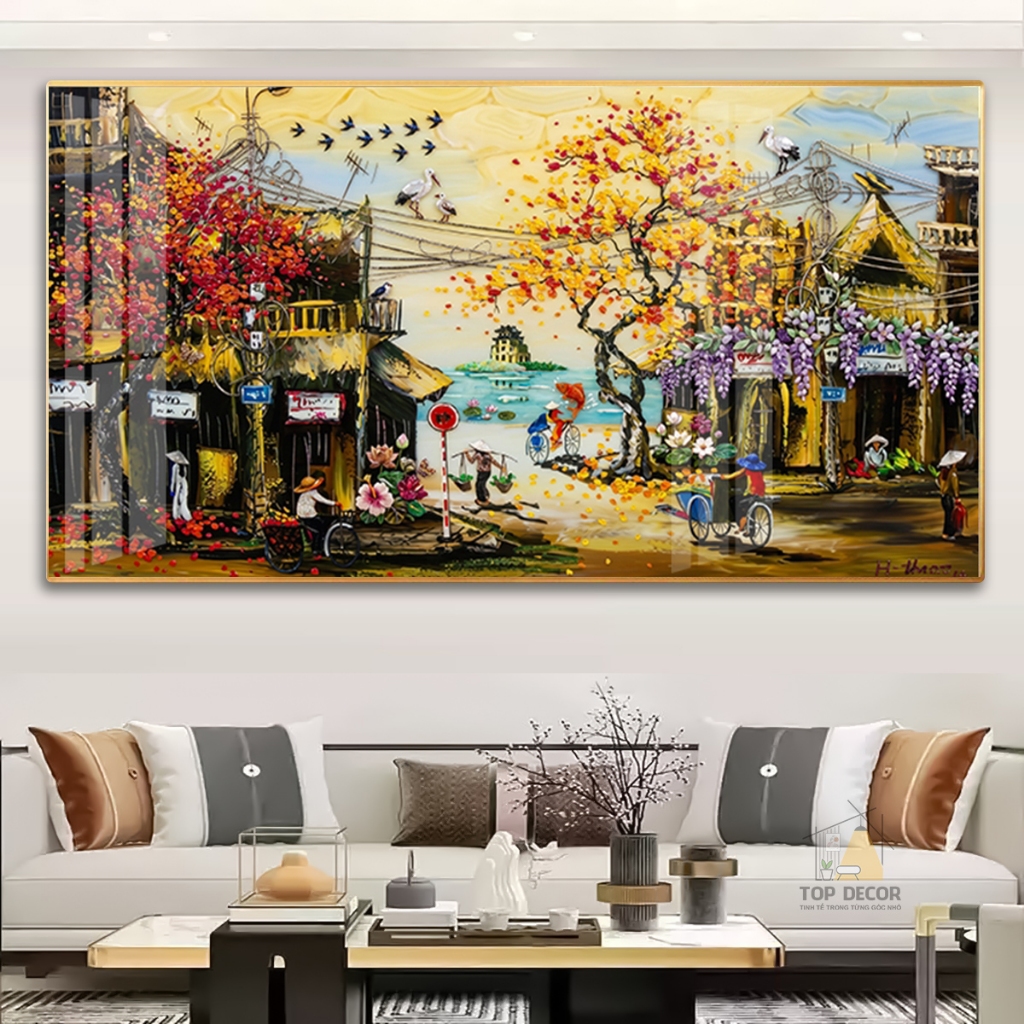 Tranh Treo Tường Phong Cảnh Đồng Quê- Tranh Treo Decor 5D - Tranh Tráng Gương Treo Tường