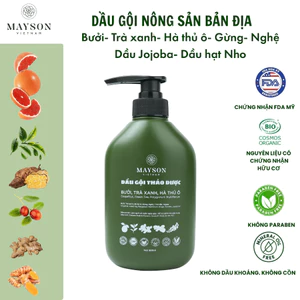 Dầu gội Bưởi - Hà thủ ô - Trà xanh MaySon 500ml