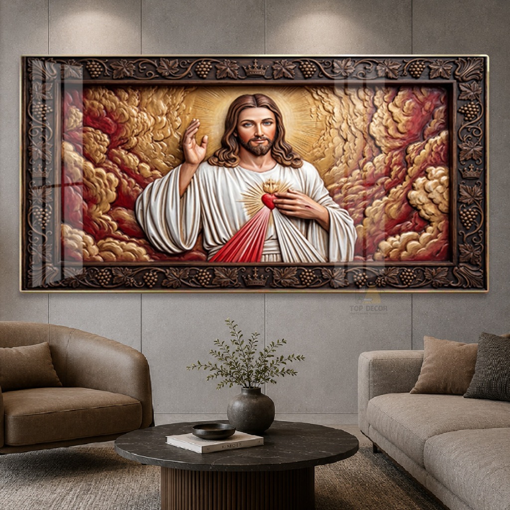 Tranh Tráng Gương Phẳng 5D - Tranh Công Giáo "Bữa Tiệc Ly" Tranh Treo Decor - Quà Tặng Tân Gia, Trang Trí Cao Cấp