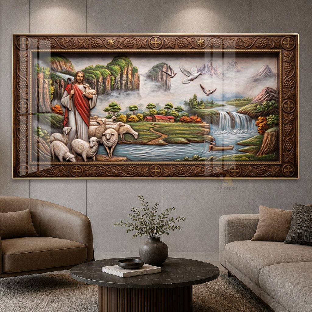 Tranh Tráng Gương Phẳng 5D - Tranh Công Giáo "Bữa Tiệc Ly" Tranh Treo Decor - Quà Tặng Tân Gia, Trang Trí Cao Cấp