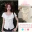 【Élan Sweet】Áo Gân Tăm Cổ Bẻ Phối Áo 2 Dây Thắt Nơ - Áo Cardigan Mỏng Tay Ngắn Viền Bèo Hàn Quốc
