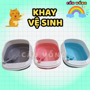 Khay vệ sinh cho mèo thành cao bằng nhựa PP - Thau cát chậu cát vệ sinh cho mèo