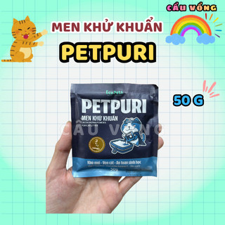 [Gói 50g] Men PETPURI khử khuẩn mùi hôi cát vệ sinh cho mèo