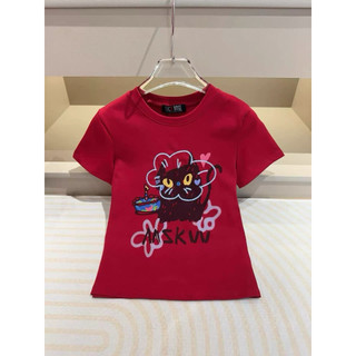 Áo phông cotton MSK hình mèo hoa cạnh cây nến form babytee #21301
