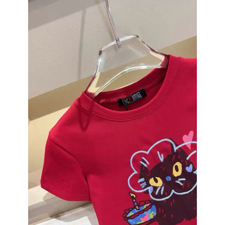 Áo phông cotton MSK hình mèo hoa cạnh cây nến form babytee #21301